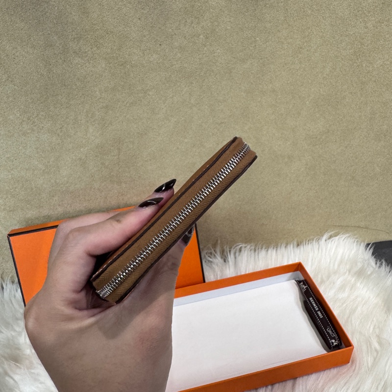 Hermes 金棕銀Evercolor絲巾長夾 離櫃品❤️-5