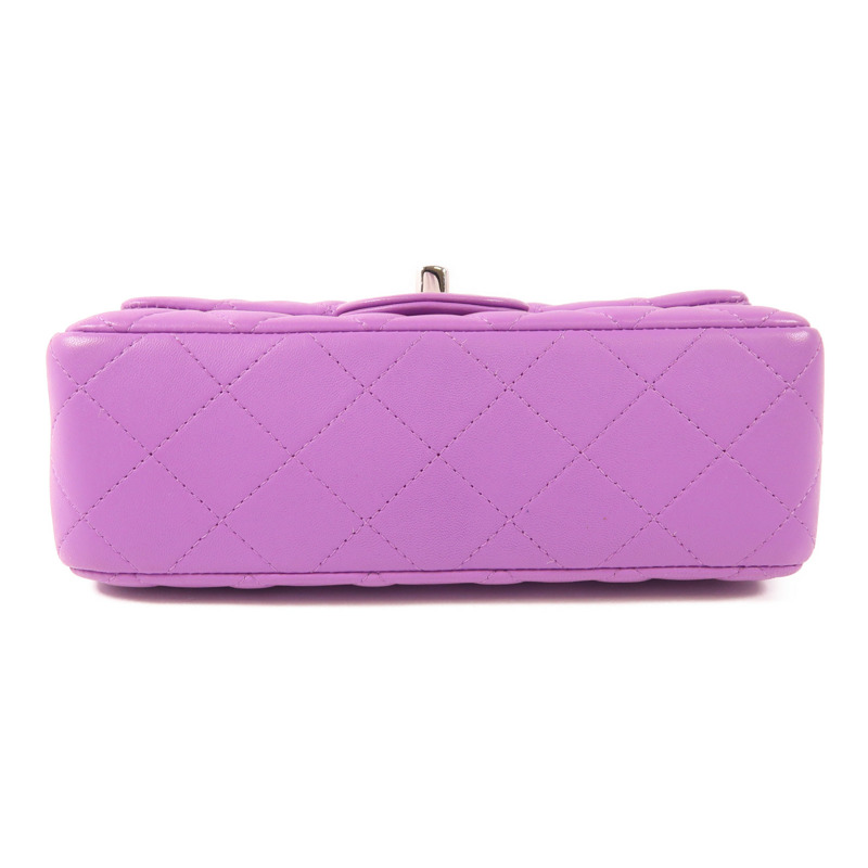 CHANEL 羊皮皮革Mini Cassic 20銀扣鏈帶肩背袋-3