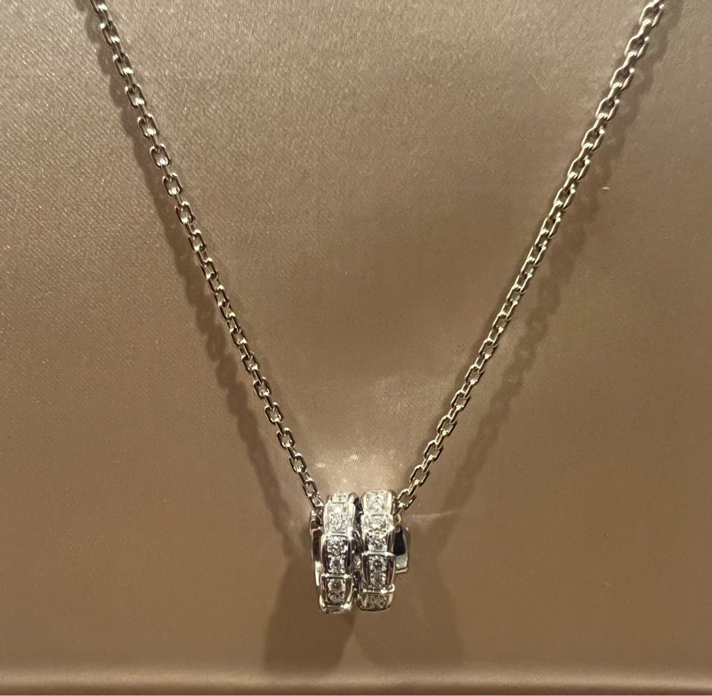 4折寶格麗SERPENTI VIPER 項鏈（白金/鑽石）-1