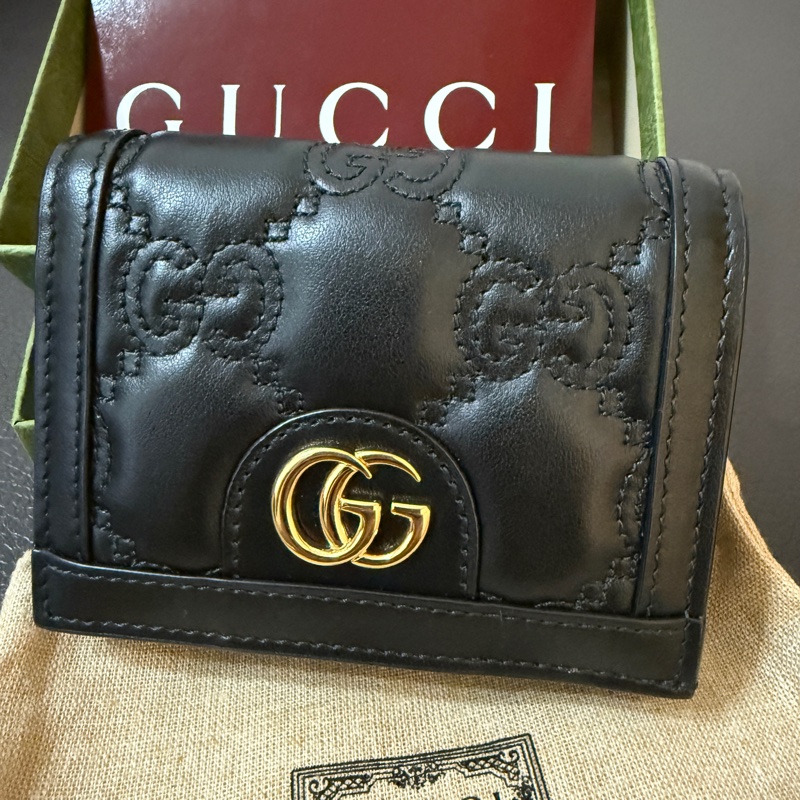 Gucci Marmont 短夾 牛皮 全配-0