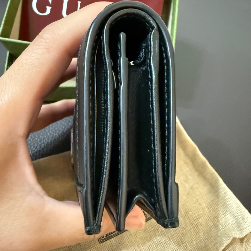 Gucci Marmont 短夾 牛皮 全配-12
