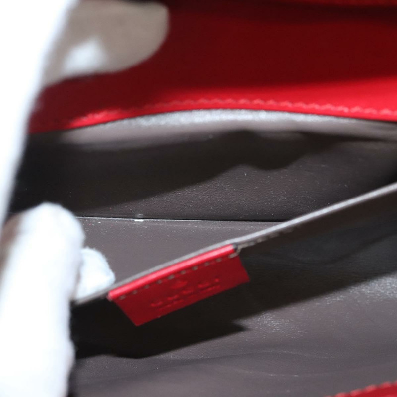 【日本直送】GUCCI 鏈條單肩包 皮革 紅金色 572375 正品 118122-21