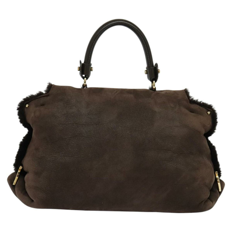 【日本直送】Salvatore Ferragamo Gancini 手袋 Mouton 兩用款 棕金色 正品 121725-1