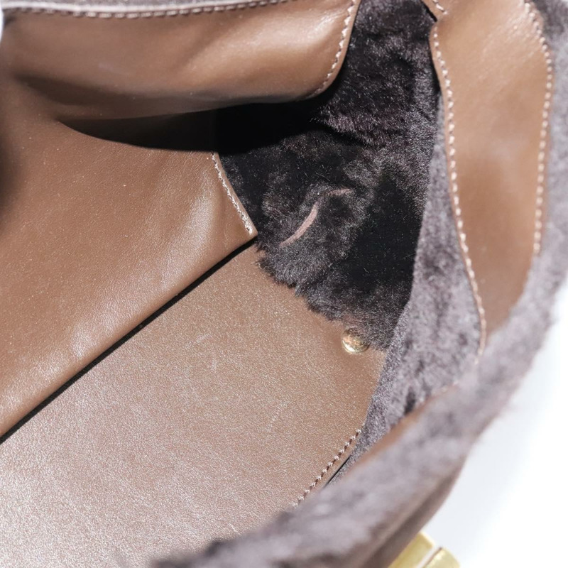 【日本直送】Salvatore Ferragamo Gancini 手袋 Mouton 兩用款 棕金色 正品 121725-19
