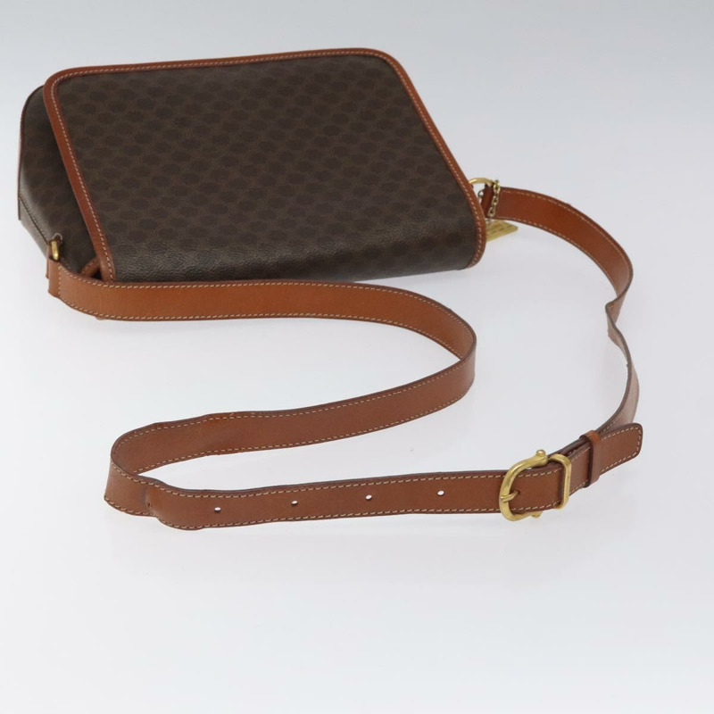 【日本直送】CELINE Macadam帆布肩背包 PVC皮革 棕色 金色 正品 sw497-6