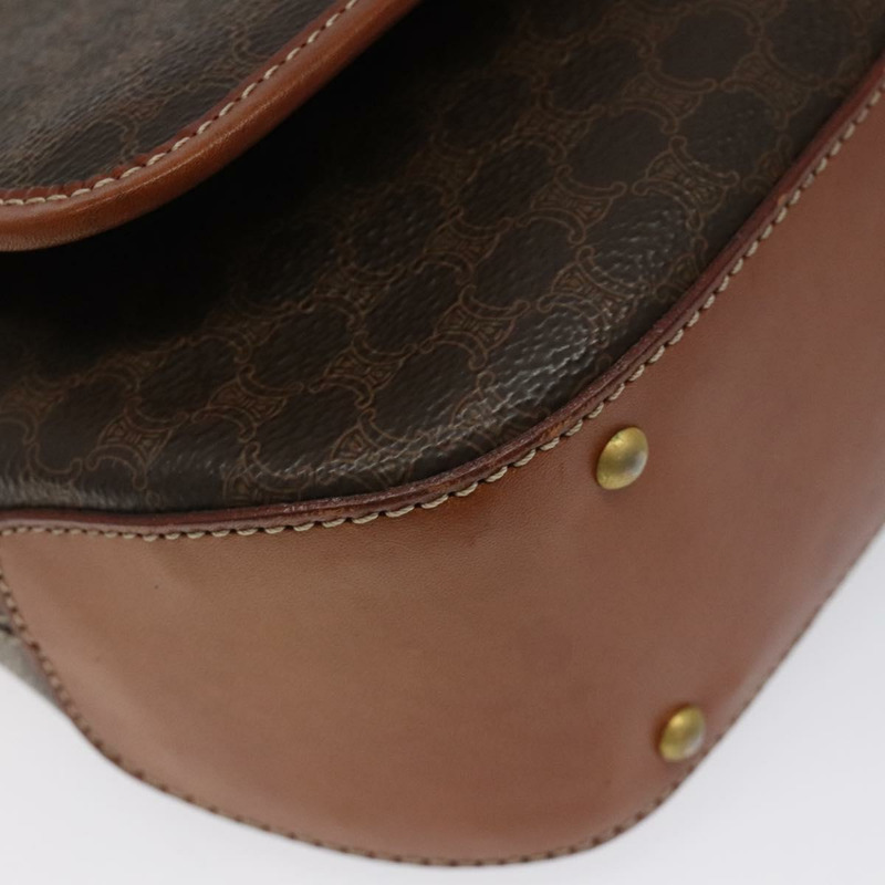 【日本直送】CELINE Macadam帆布肩背包 PVC皮革 棕色 金色 正品 sw497-13