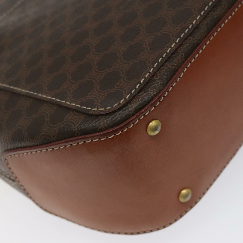 【日本直送】CELINE Macadam帆布肩背包 PVC皮革 棕色 金色 正品 sw497-15