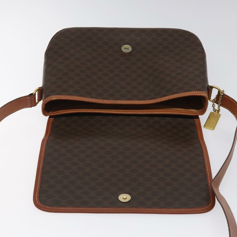 【日本直送】CELINE Macadam帆布肩背包 PVC皮革 棕色 金色 正品 sw497-16