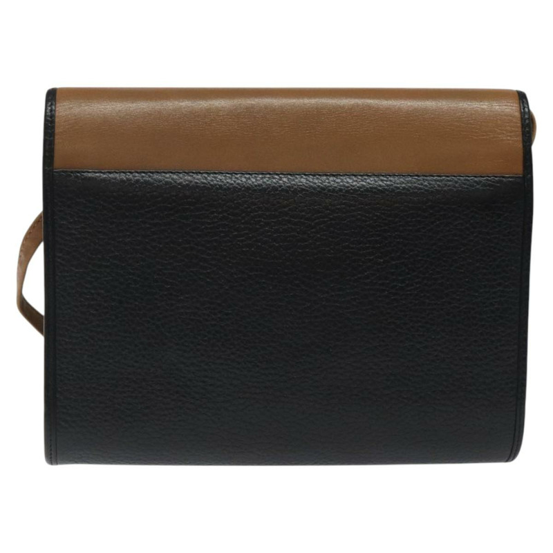 【日本直送】Christian Dior 肩背包 皮革 黑色 棕金色 正品 BA1582-1