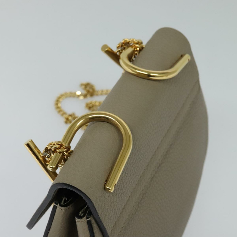 【日本直送】Chloe Chain Drew 單肩包 皮革 灰色 金色 正品 sw540-5