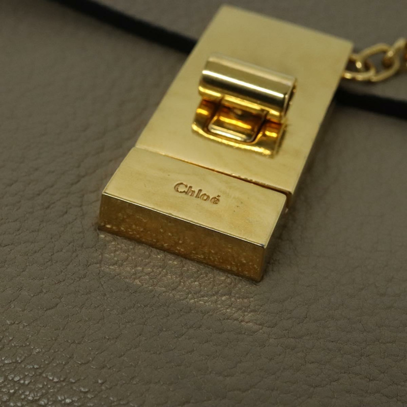【日本直送】Chloe Chain Drew 單肩包 皮革 灰色 金色 正品 sw540-9