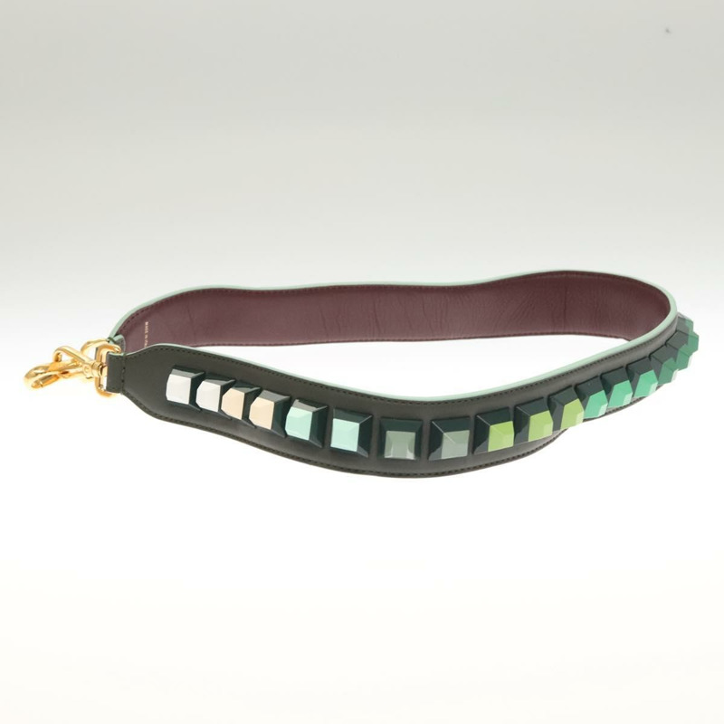 【日本直送】FENDI Strap You 肩帶 皮革 綠色 正品 hk2492-3
