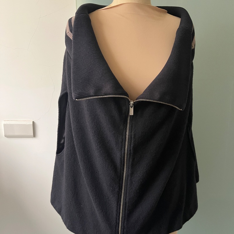 🖤 Y-3 山本耀司 Vintage 立領斗篷式披肩|羊毛質感|黑色|美國購入-0