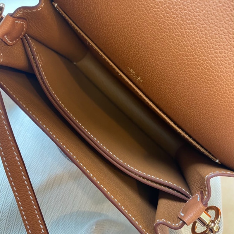 Mini Roulis 19 Hermes 金棕淡金扣-10