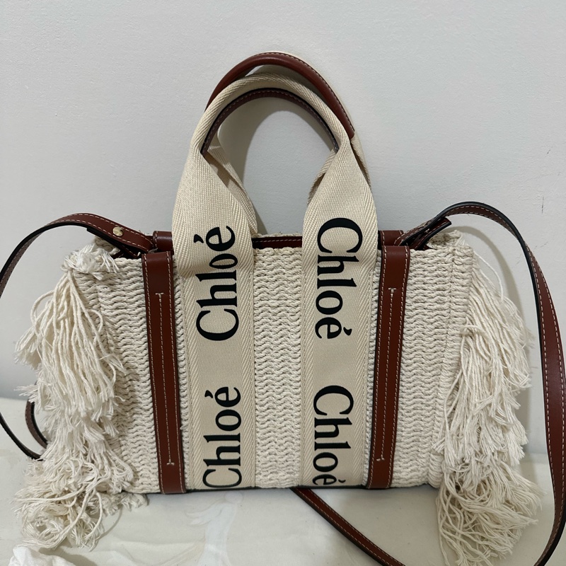 Chloé Woody系列，限量波西米亞風針織流蘇斜背包-9