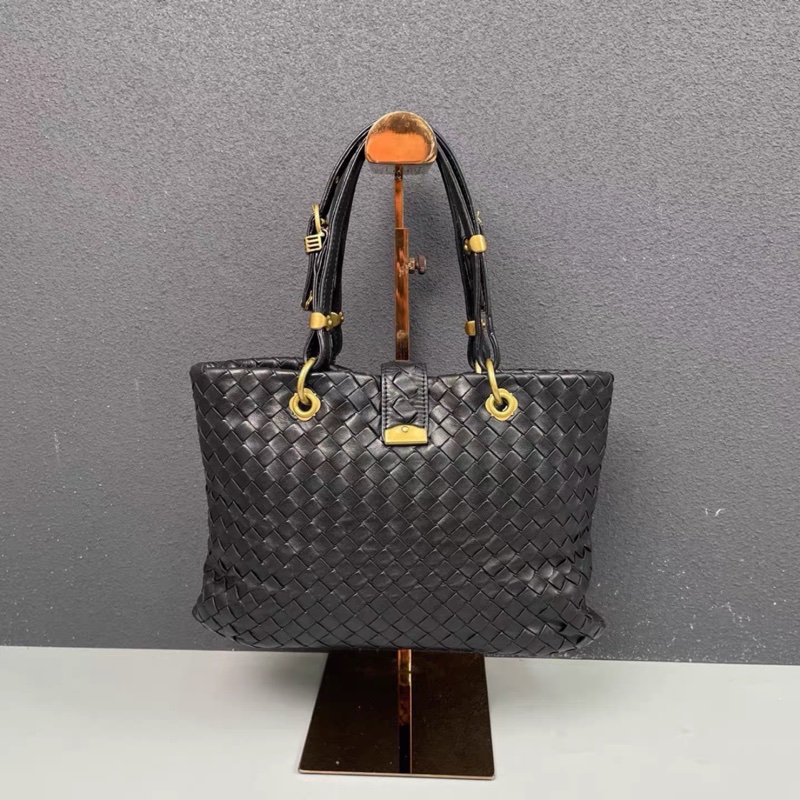 Bottega Veneta • 經典寶緹嘉編織全皮黑金手提包-3