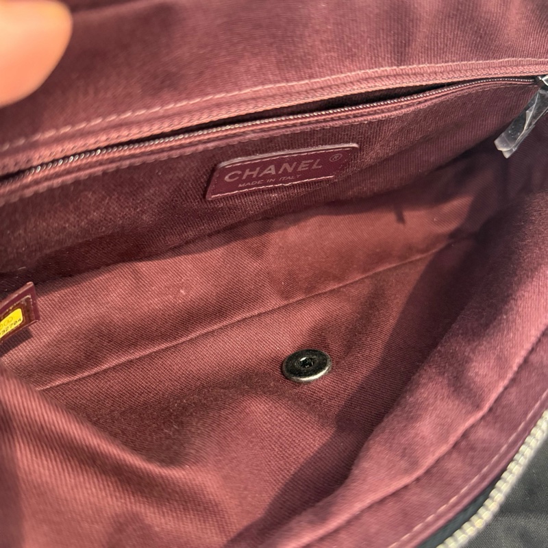 Chanel • 孟買系列 經典Cf 25 黑銀油蠟牛皮鏈條包 全配-9