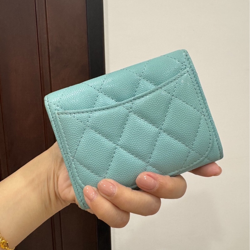 chanel 香奈兒 tiffany藍 信用卡卡夾 卡夾 皮夾 皮包 短夾 錢包 零錢包-3