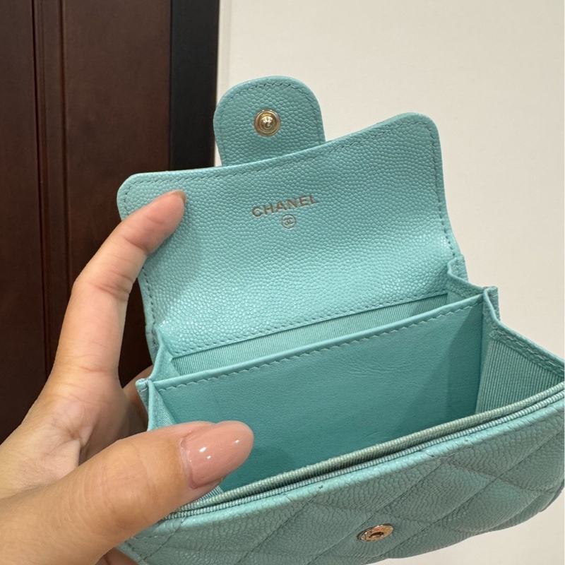 chanel 香奈兒 tiffany藍 信用卡卡夾 卡夾 皮夾 皮包 短夾 錢包 零錢包-5