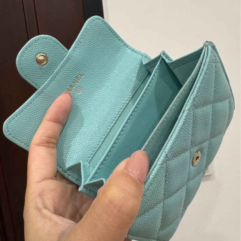 chanel 香奈兒 tiffany藍 信用卡卡夾 卡夾 皮夾 皮包 短夾 錢包 零錢包-6
