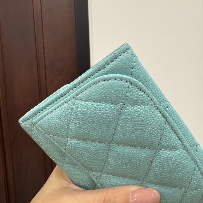 chanel 香奈兒 tiffany藍 信用卡卡夾 卡夾 皮夾 皮包 短夾 錢包 零錢包-7