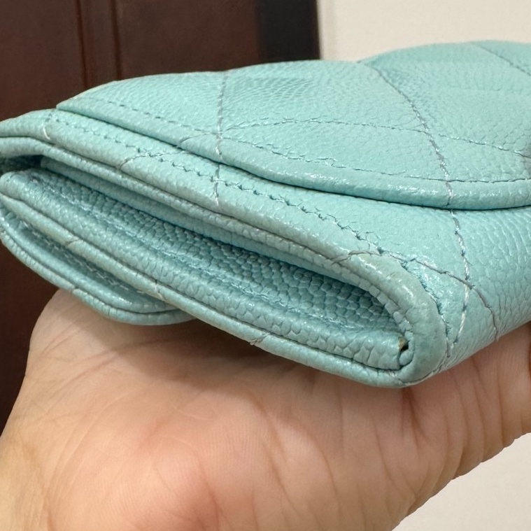 chanel 香奈兒 tiffany藍 信用卡卡夾 卡夾 皮夾 皮包 短夾 錢包 零錢包-9