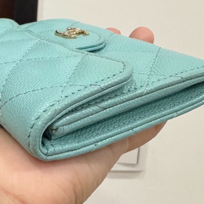 chanel 香奈兒 tiffany藍 信用卡卡夾 卡夾 皮夾 皮包 短夾 錢包 零錢包-11