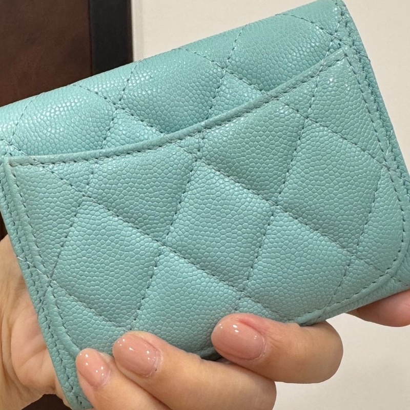 chanel 香奈兒 tiffany藍 信用卡卡夾 卡夾 皮夾 皮包 短夾 錢包 零錢包-12