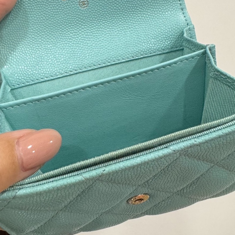 chanel 香奈兒 tiffany藍 信用卡卡夾 卡夾 皮夾 皮包 短夾 錢包 零錢包-13