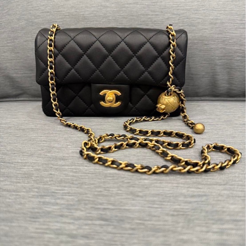 「M.Y精品」 Chanel 金球20 coco20 大mini 金釦 cf20 金球-2