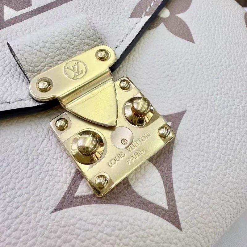 LV Pochette Metis新款限定奶昔白郵差包 全皮芯片款 25*19cm 99新配件塵袋-4