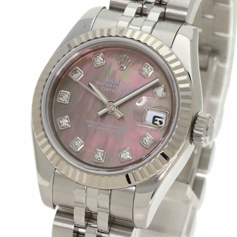 勞力士 179174NG Datejust 10P 鑽石手錶 不鏽鋼 SS K18白金 女士腕錶 ROLEX-2