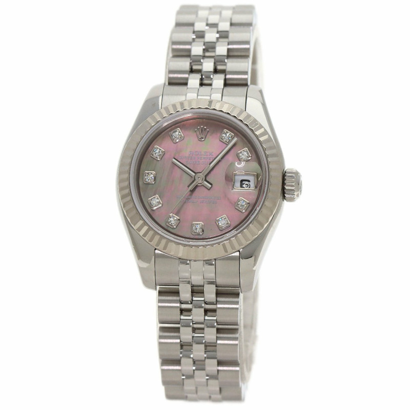 勞力士 179174NG Datejust 10P 鑽石手錶 不鏽鋼 SS K18白金 女士腕錶 ROLEX-10