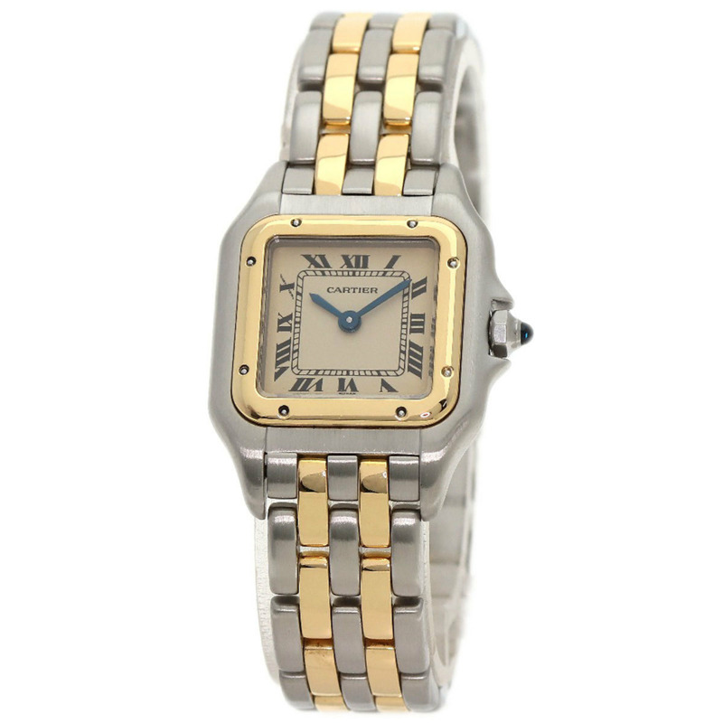 卡地亞 W25029B6 Panthere SM 2 Row 腕錶 不鏽鋼 SSxK18YG 女款 CARTIER-0
