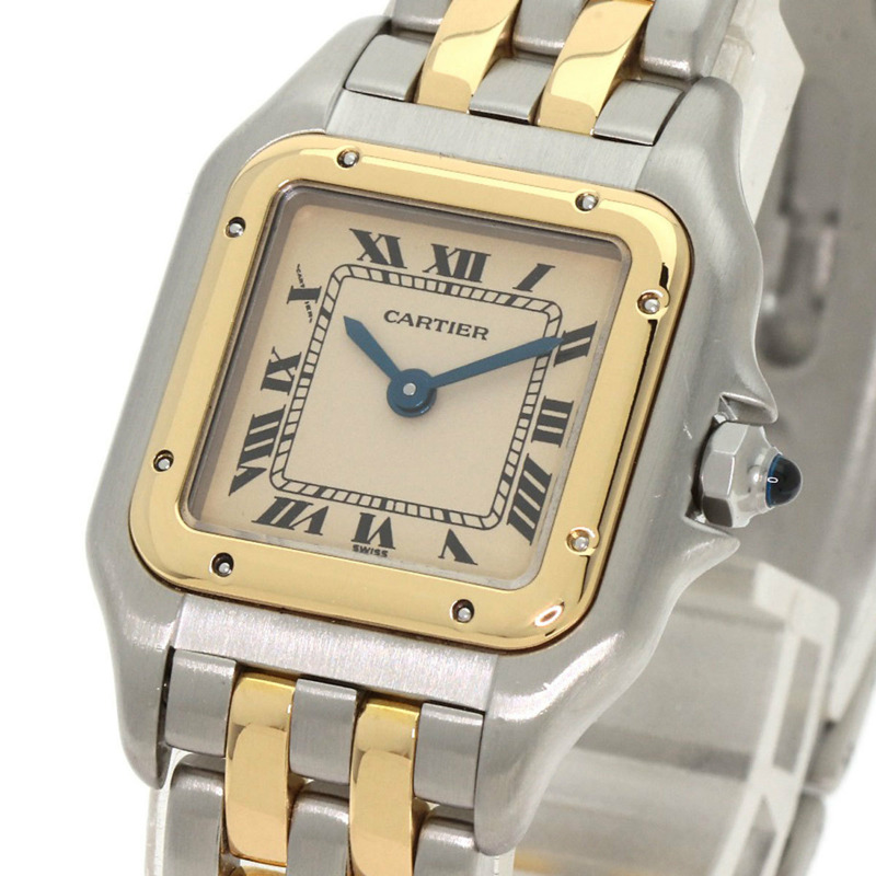卡地亞 W25029B6 Panthere SM 2 Row 腕錶 不鏽鋼 SSxK18YG 女款 CARTIER-2