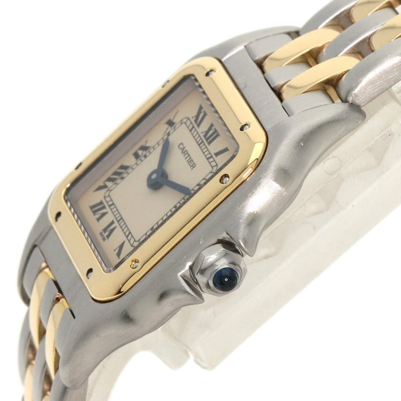 卡地亞 W25029B6 Panthere SM 2 Row 腕錶 不鏽鋼 SSxK18YG 女款 CARTIER-4