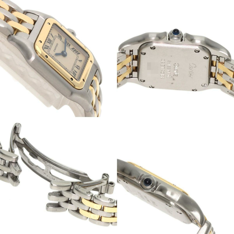 卡地亞 W25029B6 Panthere SM 2 Row 腕錶 不鏽鋼 SSxK18YG 女款 CARTIER-5