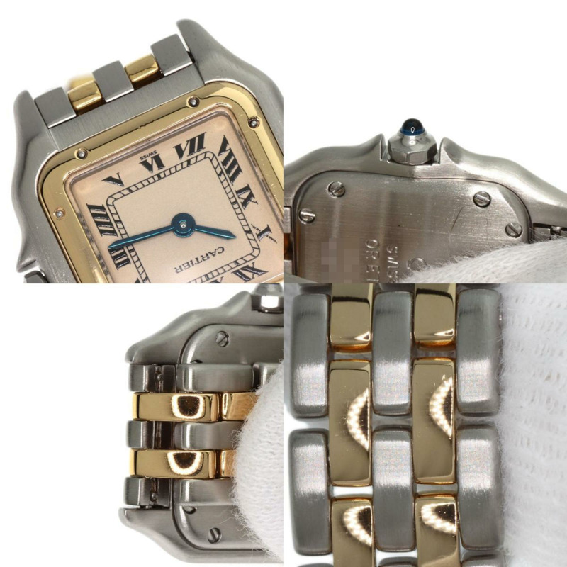 卡地亞 W25029B6 Panthere SM 2 Row 腕錶 不鏽鋼 SSxK18YG 女款 CARTIER-7