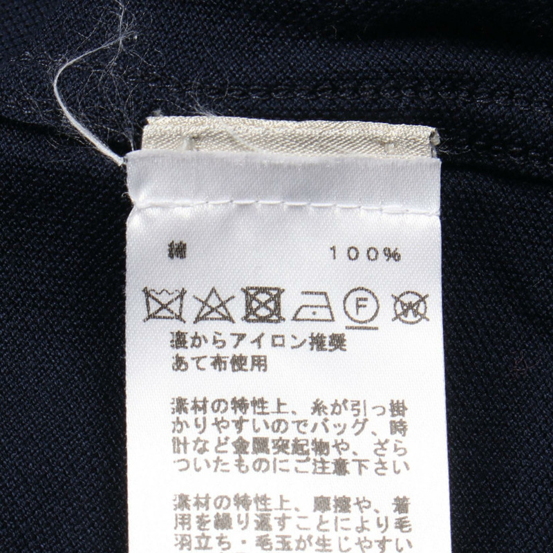 HERMES H 刺繡 Polo 衫短袖 #M 棉質海軍藍 二手男款-3