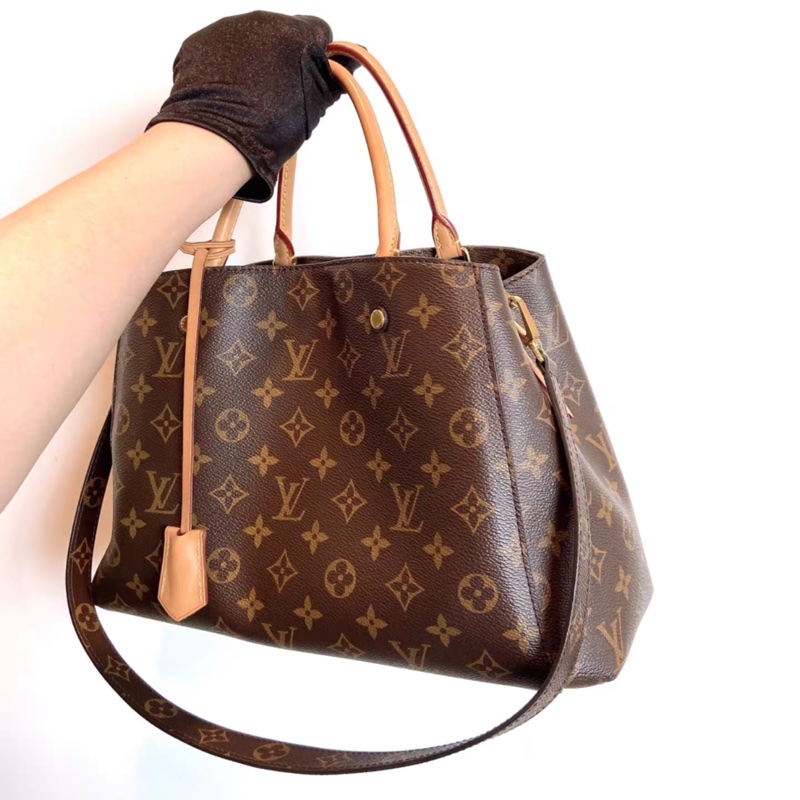 LV Montaigne系列 中號 老花 蒙田 手提肩背包-1