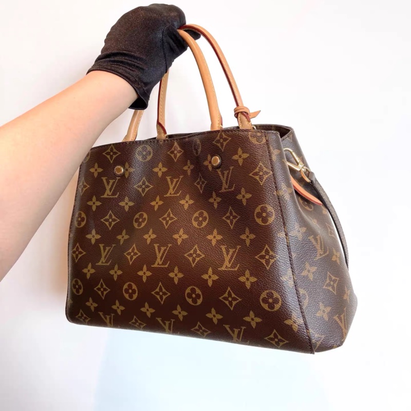 LV Montaigne系列 中號 老花 蒙田 手提肩背包-3