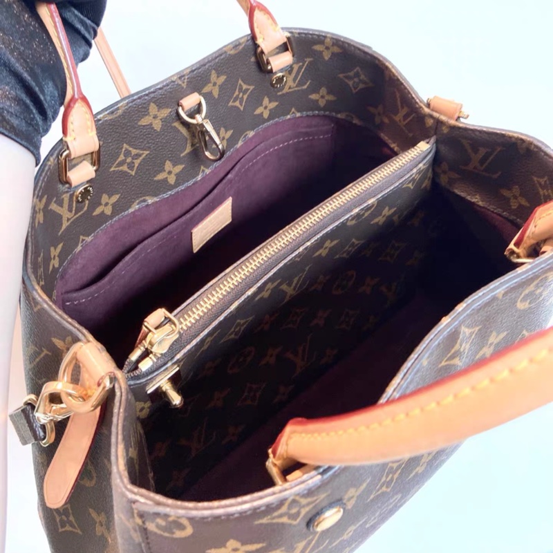 LV Montaigne系列 中號 老花 蒙田 手提肩背包-6