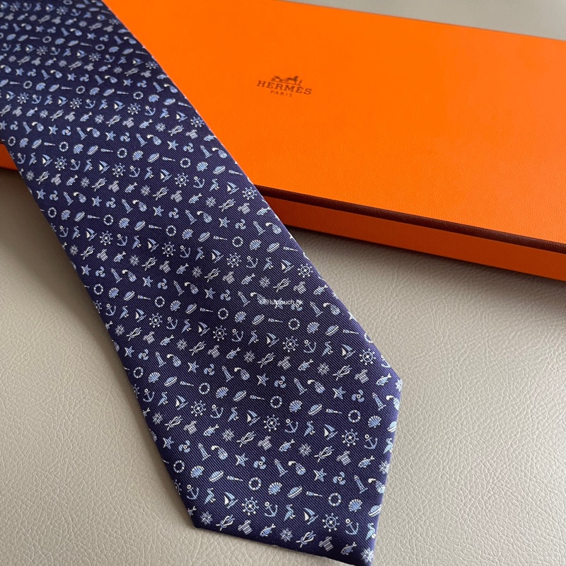 全新🍊 Hermes 愛馬仕 Tie 男裝領呔 👔 Arcachon-2