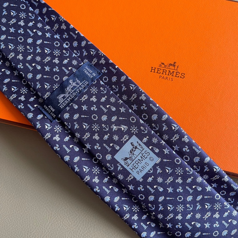 全新🍊 Hermes 愛馬仕 Tie 男裝領呔 👔 Arcachon-3