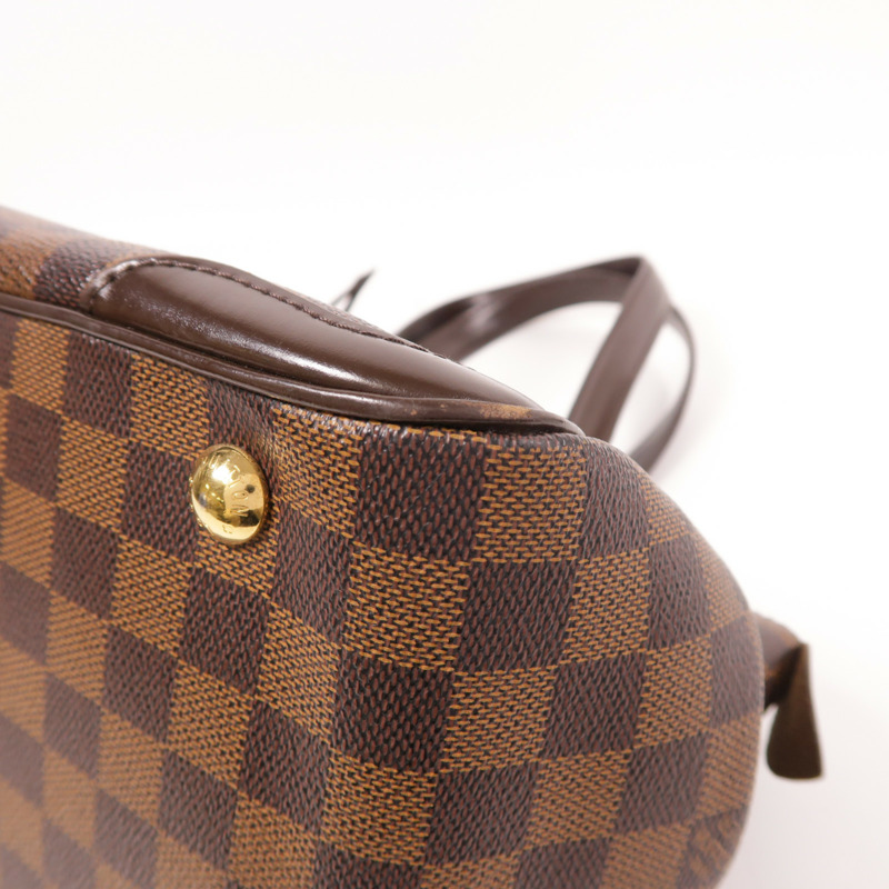 LOUIS VUITTON Damier Verona PM金扣肩背袋棕色-9