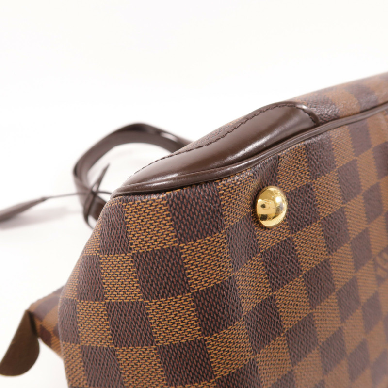 LOUIS VUITTON Damier Verona PM金扣肩背袋棕色-10