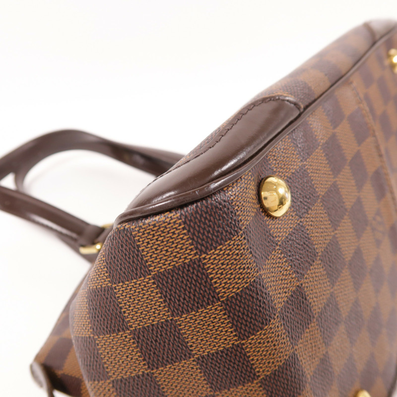 LOUIS VUITTON Damier Verona PM金扣肩背袋棕色-12