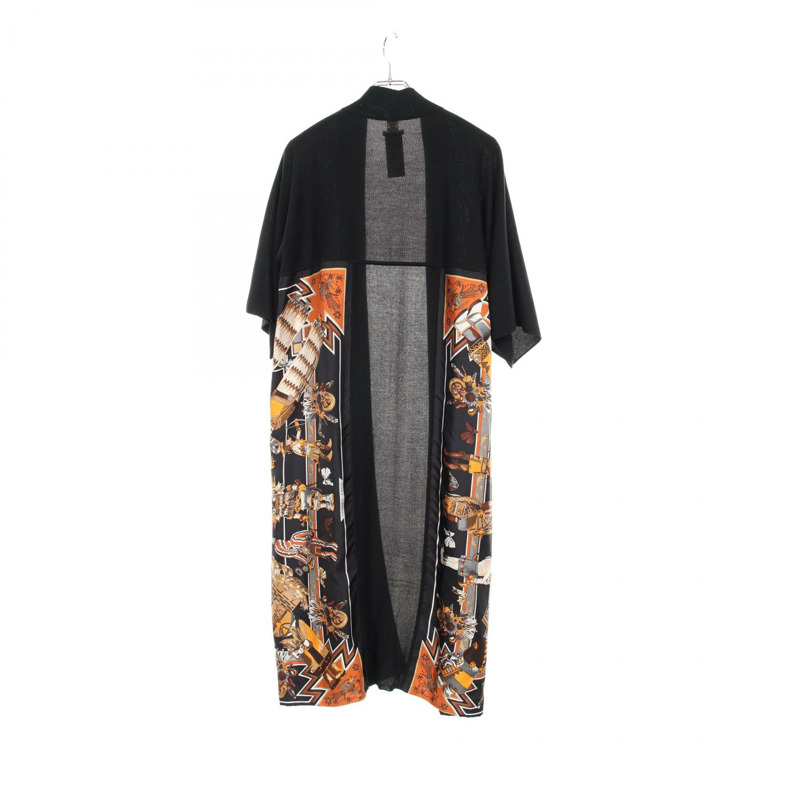 HERMES 長版開襟衫 #38 26-7750 絲綢 黑色 多色 二手-1