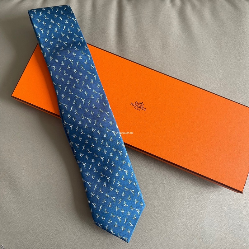 全新🍊 Hermes 愛馬仕 Tie 男裝領呔 👔 Snowpark-2