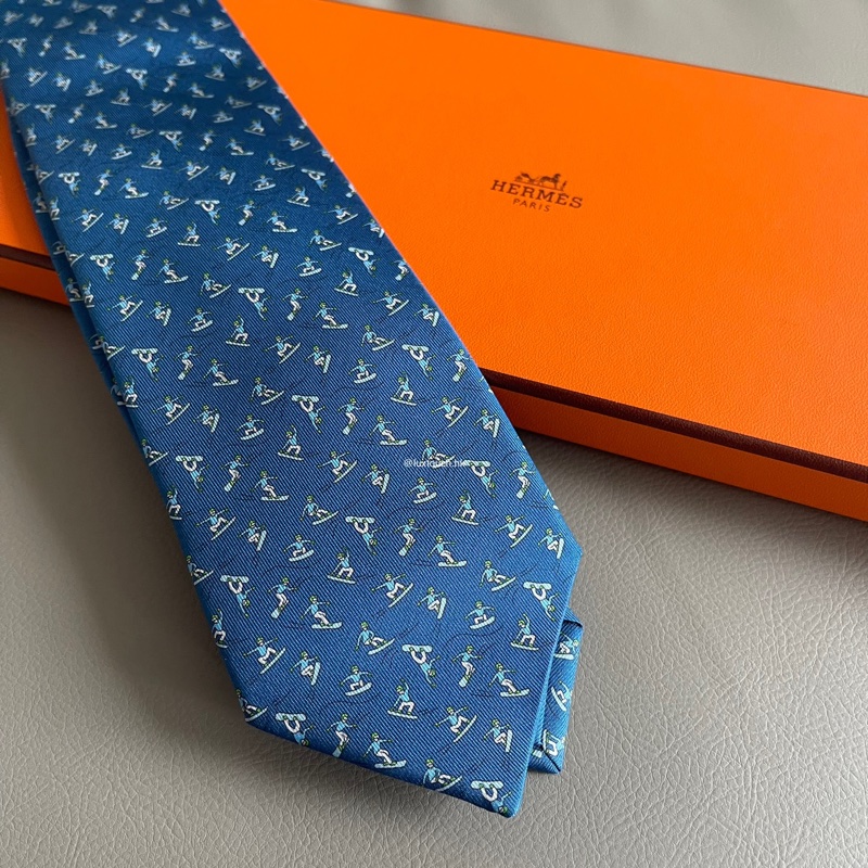 全新🍊 Hermes 愛馬仕 Tie 男裝領呔 👔 Snowpark-3